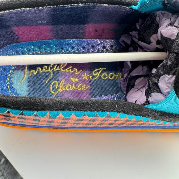 Irregular Choice Skulduggery Loafers Gingham Skull Floral Platform Sneakers 9.5 - Picture 8 of 14